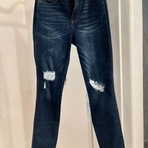 Rewash Blue Skinny Jeans with Distressed Details
